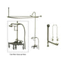 Satin Nickel Clawfoot Tub Faucet Shower Kit with Enclosure Curtain Rod 23T8CTS