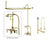 Polished Brass Clawfoot Tub Faucet Shower Kit with Enclosure Curtain Rod 421T2CTS
