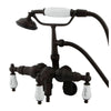 Kingston Oil Rubbed Bronze Wall Mount Clawfoot Tub Faucet w hand shower CC423T5