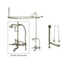 Satin Nickel Clawfoot Tub Faucet Shower Kit with Enclosure Curtain Rod 543T8CTS