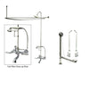 Chrome Clawfoot Tub Faucet Shower Kit with Enclosure Curtain Rod 554T1CTS