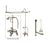 Satin Nickel Clawfoot Tub Faucet Shower Kit with Enclosure Curtain Rod 659T8CTS