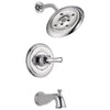 Delta Cassidy Collection Chrome Monitor 14 H2Okinetic Tub and Shower Faucet Combination INCLUDES Single French Curve Handle and Rough-Valve with Stops D1487V