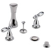 Delta Chrome Finish Victorian Collection 4 Hole 6" or 8" Installation Bathroom Bidet Faucet with Metal Pop-up COMPLETE ITEM Includes Two Lever Handles D1746V