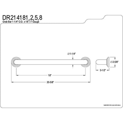 Kingston Grab Bars - Polished Brass Milano 18" Decorative Grab Bar DR214182