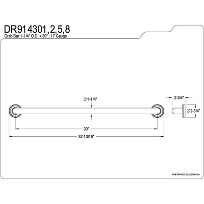 Kingston Grab Bars - Polished Brass Camelon 30" Decorative Grab Bar DR914302