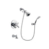 Delta Trinsic Chrome Finish Dual Control Tub and Shower Faucet System Package with Water Efficient Showerhead and Wall-Mount Bracket with Handheld Shower Spray Includes Rough-in Valve and Tub Spout DSP1025V