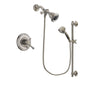 Delta Cassidy Stainless Steel Finish Dual Control Shower Faucet System Package with Water Efficient Showerhead and 5-Spray Personal Handshower with Slide Bar Includes Rough-in Valve DSP1308V