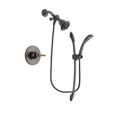 Delta Trinsic Venetian Bronze Finish Shower Faucet System Package with Water Efficient Showerhead and 1-Spray Handshower with Slide Bar Includes Rough-in Valve DSP2424V