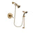 Delta Cassidy Champagne Bronze Finish Thermostatic Shower Faucet System Package with Water Efficient Showerhead and Personal Handheld Shower Sprayer with Slide Bar Includes Rough-in Valve DSP3454V