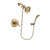 Delta Cassidy Champagne Bronze Finish Thermostatic Shower Faucet System Package with Water-Efficient Shower Head and Modern Wall Mount Personal Handheld Shower Spray Includes Rough-in Valve DSP3636V