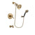 Delta Cassidy Champagne Bronze Finish Thermostatic Tub and Shower Faucet System Package with Water-Efficient Shower Head and 5-Spray Wall Mount Hand Shower Includes Rough-in Valve and Tub Spout DSP3739V