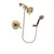 Delta Cassidy Champagne Bronze Finish Thermostatic Shower Faucet System Package with Water-Efficient Shower Head and 5-Spray Wall Mount Hand Shower Includes Rough-in Valve DSP3740V