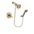 Delta Cassidy Champagne Bronze Finish Dual Control Shower Faucet System Package with Water-Efficient Shower Head and 5-Spray Wall Mount Hand Shower Includes Rough-in Valve DSP3758V