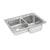 Elkay Gourmet Celebrity Top Mount Stainless Steel 33 inch 4-Hole Double Bowl Kitchen Sink in Brushed Satin 900739