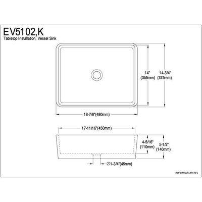 Kingston French Black China Vessel Bathroom Sink without Overflow Hole EV5102K