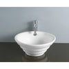 White Allegro White China Vessel Bathroom Sink with Overflow Hole EV5117