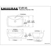 Kingston White China Vessel Bathroom Sink w/Overflow Hole & Faucet Hole EV8145