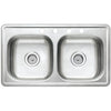 Kingston Brass Brushed Nickel Studio Self Rimming Double Bowl Sink GKTD33197