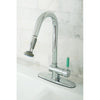 Kingston Green Eden Chrome Pull Down Single Handle Kitchen Faucet GS8881DGL
