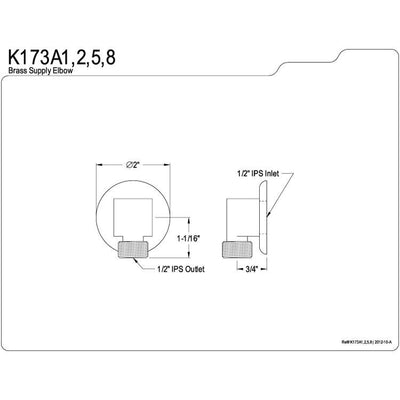 Kingston Bathroom Accessories Chrome Plumbing parts Brass Supply Elbow K173A1