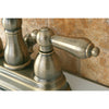 Kingston Vintage Brass 2 Handle 4" Centerset Bathroom Faucet w Drain KB1603AL