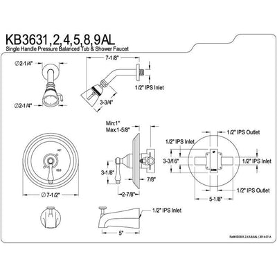 Oil Rubbed Bronze Single Handle Tub and Shower Combination Faucet KB3635AL