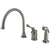 Kingston Satin Nickel Single Handle Kitchen Faucet w Chrome Sprayer KB3818BLSP