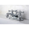 Kingston Brass Chrome 2 Handle 4" Centerset Bathroom Faucet with Pop-up KB601AX