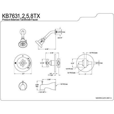 Kingston Oil Rubbed Bronze French Country Tub & Shower Combo Faucet KB7635TX