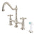 Kingston Satin Nickel 8" Centerset Kitchen Faucet With Side Sprayer KS1278AX