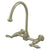 Kingston Hi-Arch Lever Handle Satin Nickel Wall Mount Kitchen Faucet KS1298AL
