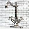 Kingston Satin Nickel 2 Handle Single Hole Bathroom Faucet w Drain KS1438AX