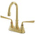 Kingston Polished Brass Two Handle 4" Centerset Bar Prep Sink Faucet KS2492ZL
