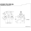 Kingston Polished Brass Wall Mount Clawfoot Tub Faucet w Hand Shower KS266PB