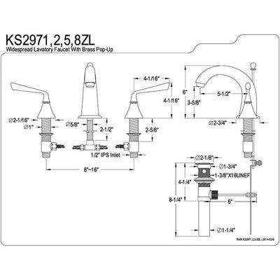 Kingston Brass Silver Sage Oil Rubbed Bronze Widespread Bathroom Faucet KS2975ZL