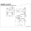 Kingston Satin Nickel French Country 4" Center Set Bathroom Faucet KS4268TX