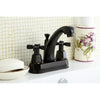 Kingston Oil Rubbed Bronze 2 Handle 4" Centerset Bathroom Faucet KS4615HX