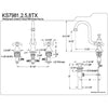 Kingston Polished Brass French Country 8" Widespread Bathroom Faucet KS7982TX