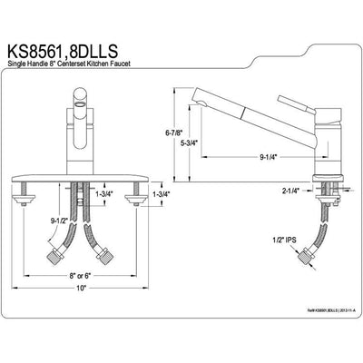 Kingston Brass Concord Chrome Single Handle Kitchen Faucet KS8561DLLS