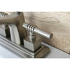 Kingston Satin Nickel 2 Handle 4" Centerset Bathroom Faucet w Pop-up KS8648QL