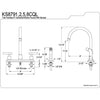 Claremont Polished Brass Two handle 8" Kitchen Faucet Matching Sprayer KS8792CQL