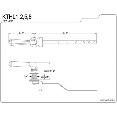 Kingston Brass Chrome Metropolitan Toilet Tank Flush Handle Lever KTHL1