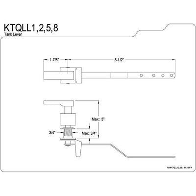 Kingston Brass Chrome Executive Toilet Tank Flush Handle Lever KTQLL1