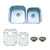 Stainless Steel Undermount Double Bowl Kitchen Sink Package w/ Strainer and Grid