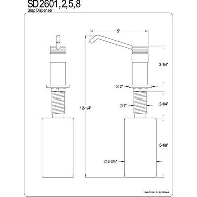 Kingston Brass Polished Brass Milano deck mount Easy Fill Soap Dispenser SD2602
