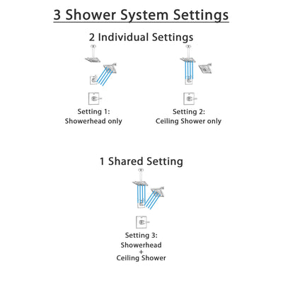 Delta Zura Chrome Finish Shower System with Control Handle, 3-Setting Diverter, Showerhead, and Ceiling Mount Showerhead SS142743
