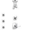 Delta Tesla Chrome Finish Shower System with Control Handle, 3-Setting Diverter, Ceiling Mount Showerhead, and 3 Body Sprays SS14524