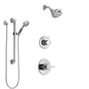 Delta Compel Chrome Finish Shower System with Control Handle, 3-Setting Diverter, Temp2O Showerhead, and Hand Shower with Grab Bar SS14612
