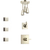 Delta Zura Polished Nickel Finish Shower System with Control Handle, 3-Setting Diverter, Ceiling Mount Showerhead, and 3 Body Sprays SS1474PN5